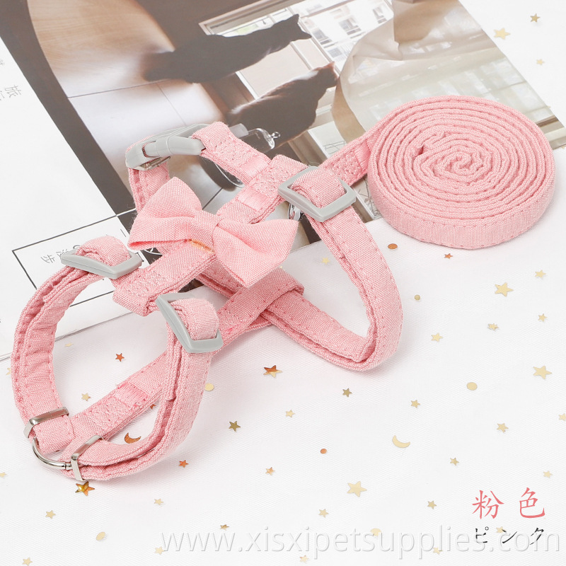 Factory direct sales Morandi plain anti-escape cat leash pet supplies